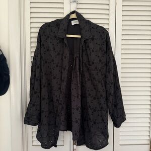 American Eagle Embroidered Button-Down